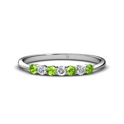 Reina Peridot and Diamond Stone Wedding Band Peridot and Diamond Stone Womens Wedding Band Stackable ctw K White Gold