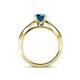 4 - Aurum Blue and White Diamond Double Row Bridal Set Ring 