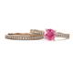 1 - Sian Pink Tourmaline and Diamond Bridal Set Ring 