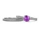 1 - Sian Amethyst and Diamond Bridal Set Ring 