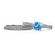 1 - Sian Blue Topaz and Diamond Bridal Set Ring 