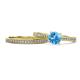 1 - Sian Blue Topaz and Diamond Bridal Set Ring 