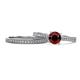 1 - Sian Red Garnet and Diamond Bridal Set Ring 