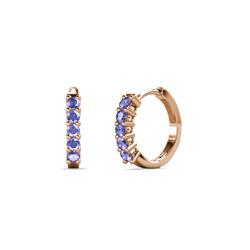 Aricia Petite ctw Tanzanite Hoop Earrings ctw Tanzanite Women Hoop Earrings using prong setting in K Rose Gold