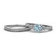 1 - Freya 6.50 mm Aquamarine and Diamond Butterfly Bridal Set Ring 