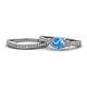 1 - Freya 6.50 mm Blue Topaz and Diamond Butterfly Bridal Set Ring 