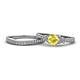 1 - Freya 6.00 mm Lab Created Yellow Sapphire and Diamond Butterfly Bridal Set Ring 
