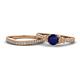 1 - Freya 6.00 mm Blue Sapphire and Diamond Butterfly Bridal Set Ring 