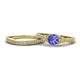 1 - Freya 6.50 mm Tanzanite and Diamond Butterfly Bridal Set Ring 