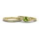 1 - Freya 6.50 mm Peridot and Diamond Butterfly Bridal Set Ring 