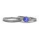 1 - Freya 6.50 mm Tanzanite and Diamond Butterfly Bridal Set Ring 