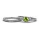 1 - Freya 6.50 mm Peridot and Diamond Butterfly Bridal Set Ring 