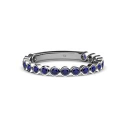 Ashlyn Blue Sapphire Eternity Band Blue Sapphire Bezel Set Womens Three Quarter Eternity Ring Stackable ctw Platinum