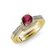 3 - Nessa Rhodolite Garnet and Diamond Bridal Set Ring 