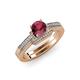 3 - Nessa Rhodolite Garnet and Diamond Bridal Set Ring 