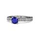 1 - Gwen Blue Sapphire and Diamond Euro Shank Engagement Ring 