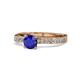 1 - Gwen Blue Sapphire and Diamond Euro Shank Engagement Ring 