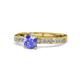 1 - Gwen Tanzanite and Diamond Euro Shank Engagement Ring 