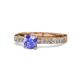 1 - Gwen Tanzanite and Diamond Euro Shank Engagement Ring 
