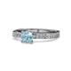 1 - Gwen Aquamarine and Diamond Euro Shank Engagement Ring 