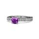 1 - Gwen Amethyst and Diamond Euro Shank Engagement Ring 