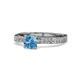 1 - Gwen Blue Topaz and Diamond Euro Shank Engagement Ring 