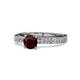 1 - Gwen Red Garnet and Diamond Euro Shank Engagement Ring 