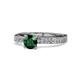 1 - Gwen Emerald and Diamond Euro Shank Engagement Ring 