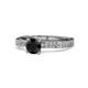 1 - Gwen Black and White Diamond Euro Shank Engagement Ring 