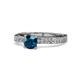 1 - Gwen Blue and White Diamond Euro Shank Engagement Ring 