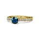 1 - Gwen Blue and White Diamond Euro Shank Engagement Ring 