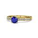 1 - Gwen Blue Sapphire and Diamond Euro Shank Engagement Ring 