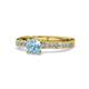 1 - Gwen Aquamarine and Diamond Euro Shank Engagement Ring 