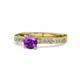 1 - Gwen Amethyst and Diamond Euro Shank Engagement Ring 