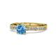 1 - Gwen Blue Topaz and Diamond Euro Shank Engagement Ring 