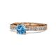 1 - Gwen Blue Topaz and Diamond Euro Shank Engagement Ring 