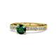 1 - Gwen Emerald and Diamond Euro Shank Engagement Ring 