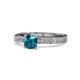 1 - Gwen London Blue Topaz and Diamond Euro Shank Engagement Ring 