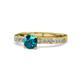1 - Gwen London Blue Topaz and Diamond Euro Shank Engagement Ring 