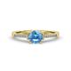 1 - Nessa Blue Topaz and Diamond Bridal Set Ring 