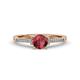 1 - Nessa Rhodolite Garnet and Diamond Bridal Set Ring 
