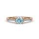1 - Nessa Aquamarine and Diamond Bridal Set Ring 