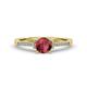 1 - Nessa Rhodolite Garnet and Diamond Bridal Set Ring 