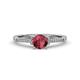 1 - Nessa Rhodolite Garnet and Diamond Bridal Set Ring 