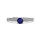 2 - Evika 1.73 ctw Blue Sapphire (6.50 mm) Accented Natural Diamonds Bridal Set Ring  