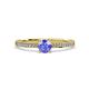 2 - Evika 1.35 ctw Tanzanite (6.50 mm) Accented Natural Diamonds Bridal Set Ring  