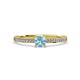 2 - Evika 1.30 ctw Aquamarine (6.50 mm) Accented Natural Diamonds Bridal Set Ring  