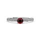 2 - Evika 1.48 ctw Red Garnet (6.50 mm) Accented Natural Diamonds Bridal Set Ring  