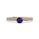 2 - Evika 1.73 ctw Blue Sapphire (6.50 mm) Accented Natural Diamonds Bridal Set Ring  