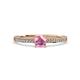 2 - Evika 1.30 ctw Pink Tourmaline (6.50 mm) Accented Natural Diamonds Bridal Set Ring  